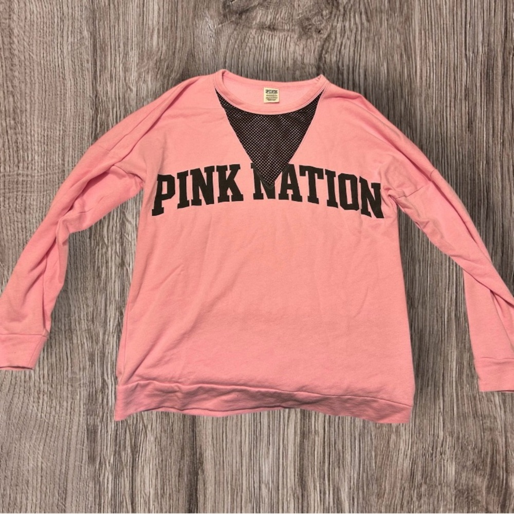 Pink VICTORIA'S SECRET  Sweatshirt.  Pink Nation Sweatshirt. Women’s XS. Comfy - Picture 9 of 13